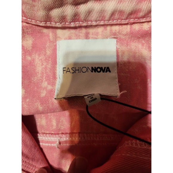 Fashion Nova Billie Cropped Jacket Womens Medium Pink Cargo Utility NWT New - Picture 6 of 10